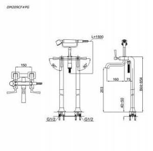 Vòi xả bồn kèm sen tắm nóng lạnh TOTO DM209CF#PG - 5