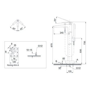 Vòi xả bồn kèm sen tắm nóng lạnh TOTO DM324CF - 5