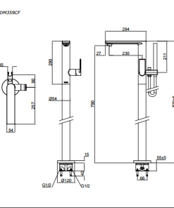 Vòi xả bồn kèm sen tắm nóng lạnh TOTO DM359CF - 6 Vòi xả bồn kèm sen tắm nóng lạnh TOTO DM359CF - 5