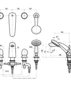 Vòi xả bồn kèm sen tắm nóng lạnh TOTO TX447SFBR - 6 Vòi xả bồn kèm sen tắm nóng lạnh TOTO TX447SFBR - 5