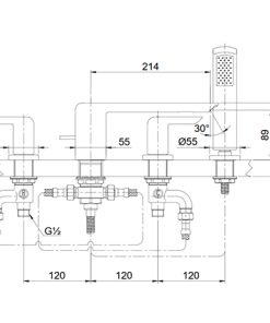 Vòi xả bồn kèm sen tắm nóng lạnh TOTO TX447SKBR - 6 Vòi xả bồn kèm sen tắm nóng lạnh TOTO TX447SKBR - 5