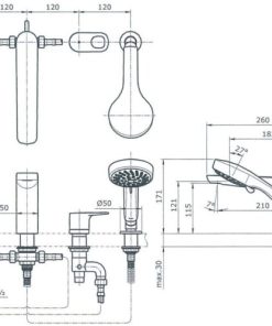 Vòi xả bồn kèm sen tắm nóng lạnh TOTO TX447SRR - 6 Vòi xả bồn kèm sen tắm nóng lạnh TOTO TX447SRR - 5