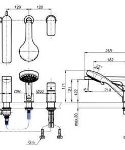 Vòi xả bồn kèm sen tắm nóng lạnh TOTO TX496SRSN - 5