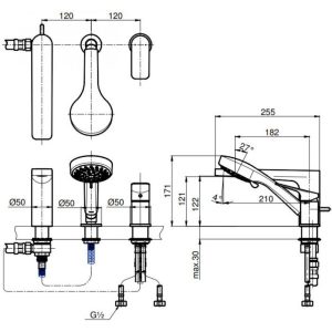 Vòi xả bồn kèm sen tắm nóng lạnh TOTO TX496SRSN - 5