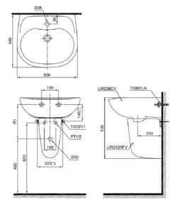 CHẬU RỬA MẶT TOTO LT236CS - 5