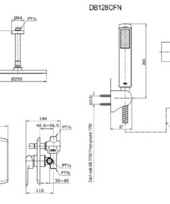 Sen tắm nóng lạnh âm tường TOTO TX491S/TX442SK/DB128CFN - 5