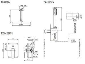 Sen tắm nóng lạnh âm tường TOTO TX491S/TX442SK/DB128CFN - 5