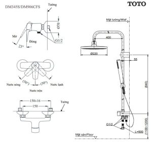 Sen cây nóng lạnh TOTO DM345S/DM906CFS - 5