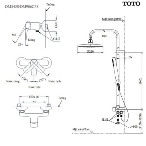 Sen cây nóng lạnh TOTO DM345S/DM906CFS - 3
