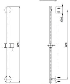 Thanh trượt sen tắm (loại vuông) TOTO TBW02012B - 5