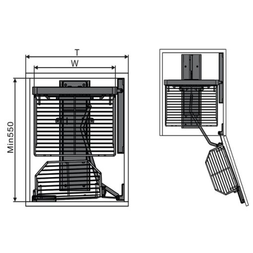 Kệ đồ khô 4,6 tầng Inox nan cánh mở Grob - 5
