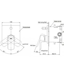 Van gật gù điều chỉnh nóng lạnh GA TOTO TBG04303B/TBN01001B - 5
