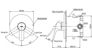 Van điều chỉnh nóng lạnh GS TOTO TBG03303B/TBN01001B - 5