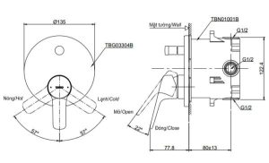 Van điều chỉnh nóng lạnh GS TOTO TBG03304B/TBN01001B - 5