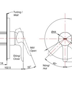Van điều chỉnh nóng lạnh LB TOTO TBS01303B - 6 Van điều chỉnh nóng lạnh LB TOTO TBS01303B - 5