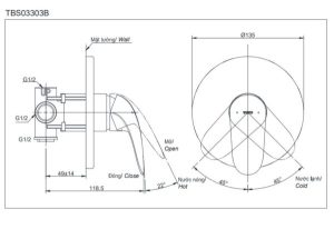 Van điều chỉnh nóng lạnh LC TOTO TBS03303B - 5