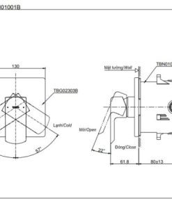 Van gật gù điều chỉnh nóng lạnh GR TOTO TBG02303B/TBN01001B - 5