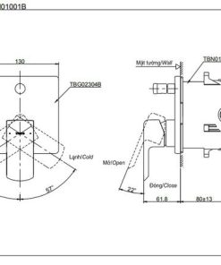 Van gật gù điều chỉnh nóng lạnh GR TOTO TBG02304B/TBN01001B - 6 Van gật gù điều chỉnh nóng lạnh GR TOTO TBG02304B/TBN01001B - 5