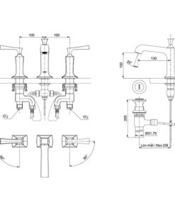 Vòi chậu rửa mặt nóng lạnh TOTO DL224 - 6 Vòi chậu rửa mặt nóng lạnh TOTO DL224 - 5