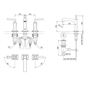 Vòi chậu rửa mặt nóng lạnh TOTO DL224 - 5