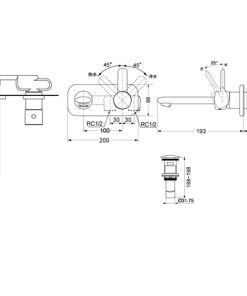 Vòi lavabo nóng lạnh TOTO DLB303, âm tường - 5