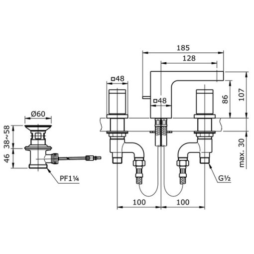 Vòi lavabo nóng lạnh TOTO TX119LI - 3