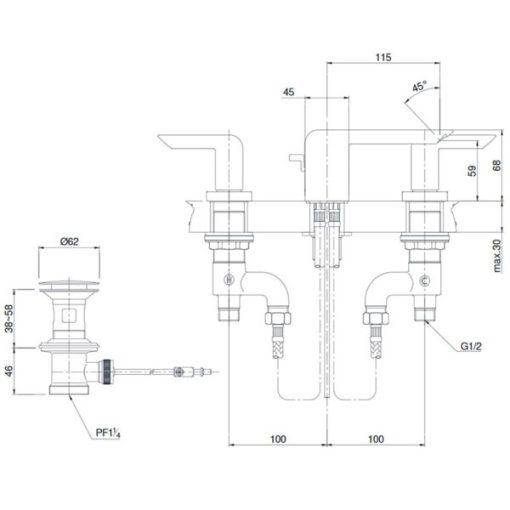 Vòi lavabo nóng lạnh TOTO TX119LKBR - 3