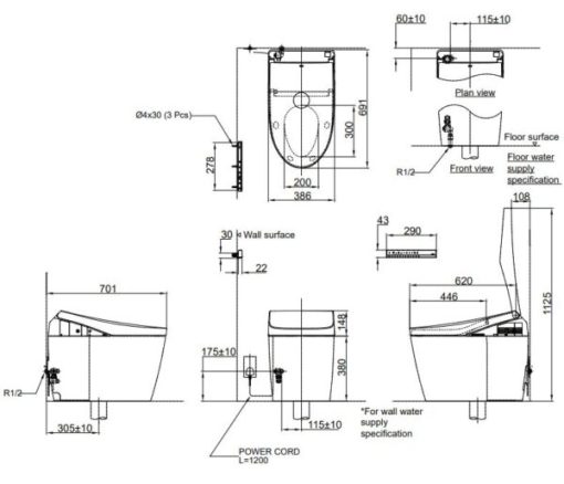 Bồn cầu điện tử TOTO NEOREST CS989VT/TCF9788WZ/T53P100VR - 3
