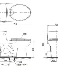Bồn cầu 1 khối TOTO MS864E2 - 7 Bồn cầu 1 khối TOTO MS864E2 - 6