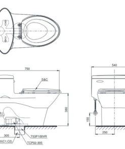 Bồn cầu 1 khối TOTO MS904W7 nắp Washlet - 6
