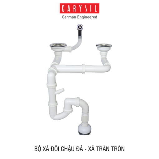 Bộ xả chậu rửa chén 2 hộc Carysil - 3