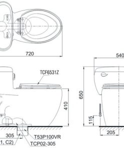 Bồn cầu 1 khối TOTO MS366W6 - 6
