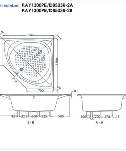 Bồn tắm nhựa TOTO PAY1300PE#W/DB503R-2A - 5