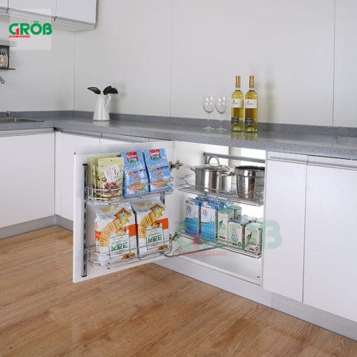 Tủ đồ khô 2 tầng inox sợi Grob - 3