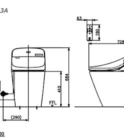 Bồn cầu điện tử thoát ngang TOTO GG C971P/TCF9433A - 6
