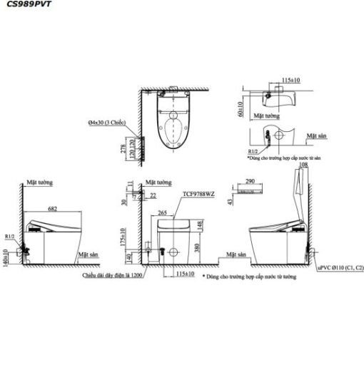 Bồn cầu điện tử TOTO NEOREST CS989VT/TCF9768WZ/T53P100VR - 3