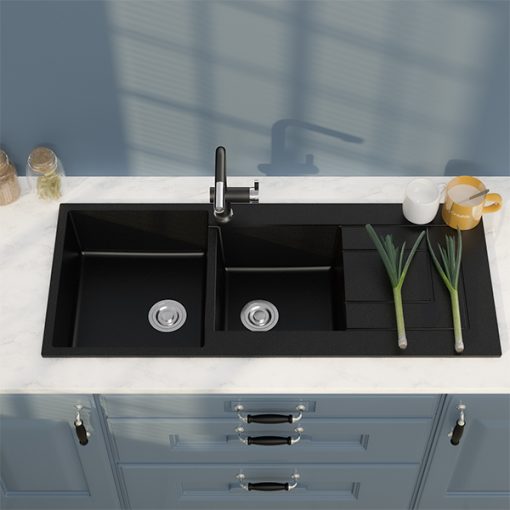 Chậu Rửa Chén Đá Nhân Tạo 2 Hộc Có Cánh CREAVE G-T11650K - 1