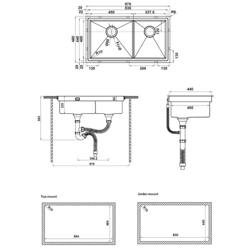 Chậu rửa chén Hafele HS21-SSN2S90 567.94.030