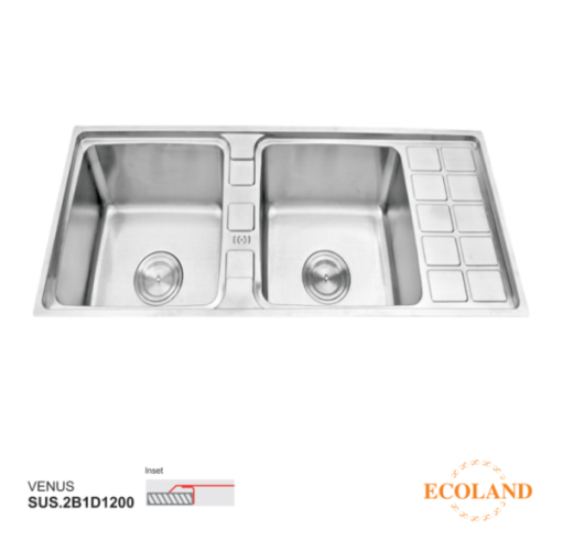 Bồn rửa chén Ecoland Venus SUS.2B1D1200 - 1