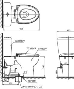 Bồn cầu 2 khối TOTO CS300DRT3 - 6 Bồn cầu 2 khối TOTO CS300DRT3 - 5