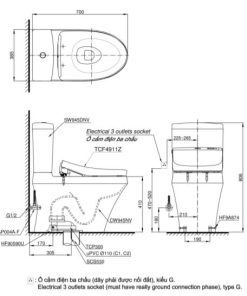 Bồn cầu 2 khối TOTO CS945DNW11 nắp Washlet - 6
