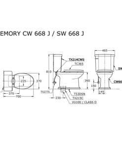 Bồn cầu 2 khối TOTO CW668J/SW668J - 7 Bồn cầu 2 khối TOTO CW668J/SW668J - 6