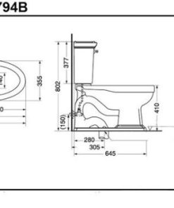 Bồn cầu 2 khối TOTO CW794B/SW794B - 6