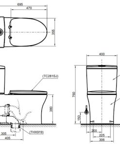 Bồn cầu 2 khối TOTO CW920K - 6