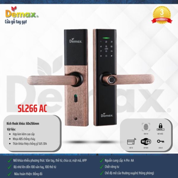 Khóa thông minh DEMAX SL266 AC tiêu chuẩn Đức - 5