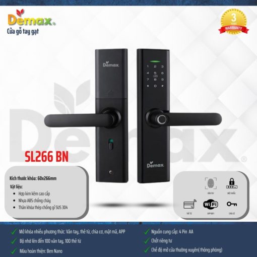 Khóa thông minh DEMAX SL266 BN tiêu chuẩn Đức - 5