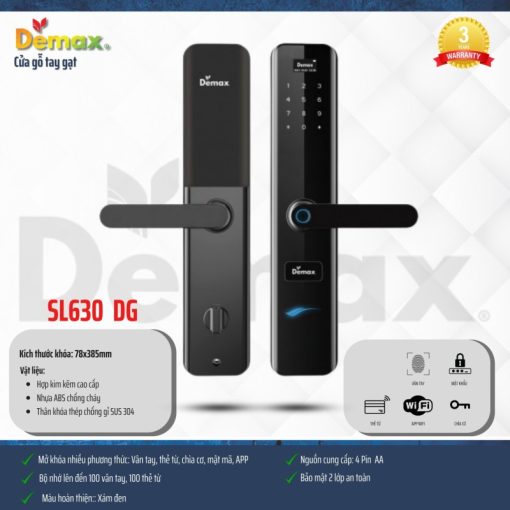 Khóa thông minh DEMAX SL630 DG tiêu chuẩn Đức - 4