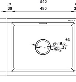 Chậu đá Hafele HS22-GEN1S60S – màu xám 577.25.500 - 25