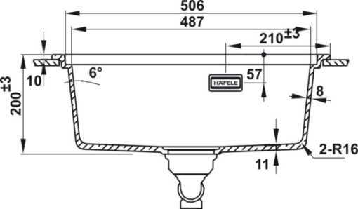 Chậu đá Hafele HS22-GEN1S60M - màu xám 577.25.520 - 5