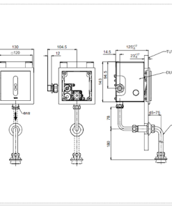 Van cảm ứng tiểu nam âm tường DUE113UPK - 6 Van cảm ứng tiểu nam âm tường DUE113UPK - 5